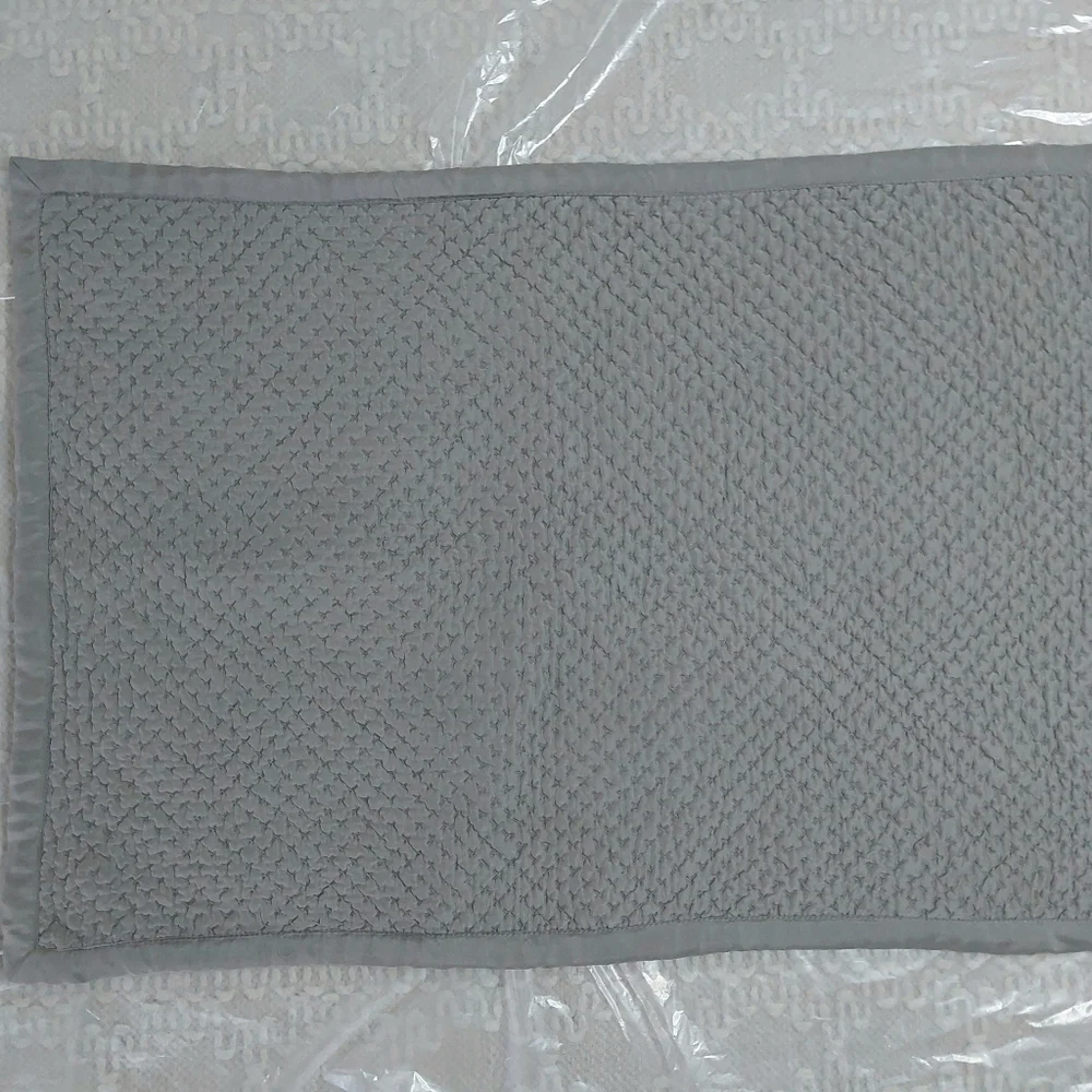 Restoration Hardware Silk Quilted/ Stitch Gray Set Of 2 Shams! (P25)
